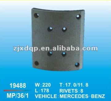 brake pad for trailer axle