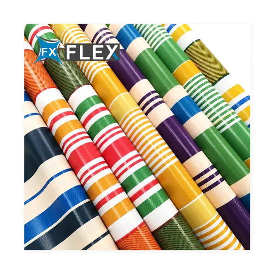 Industrial Waterproof PVC Striped Tarpaulin