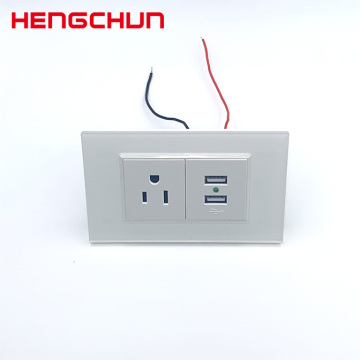 남미 표준 118C-19 아크릴 유리 패널 PMMA 단일 소켓 + USB