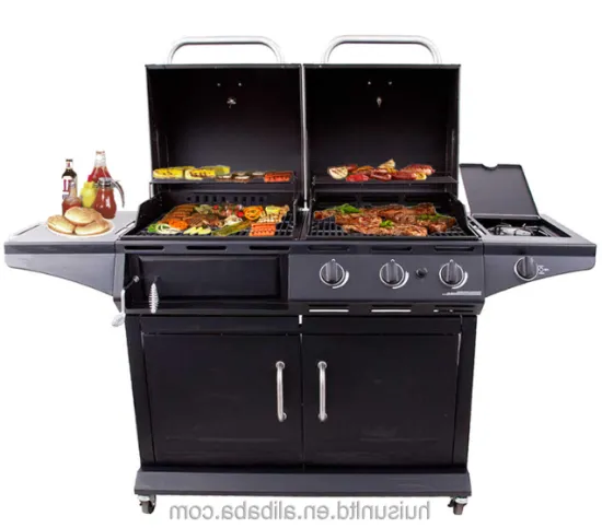Kitchen Cooking Gas Grills Outdoor Camping With Trolley Stainless Steel Charcoal Bbq Grill
