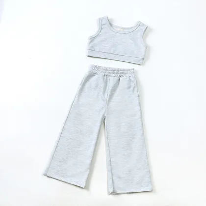 Summer Kids Girls Boutique Clothing Sets: Slim Fit Sweatpants and Sports Jogger Pants
