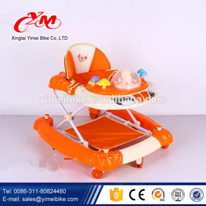 China wholesale baby walker with stopper push bar/plastic baby walker
