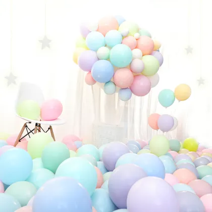 Macaron color themed balloons