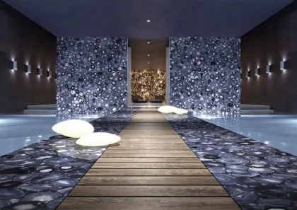 Background Wall Design Blue Agate Panel