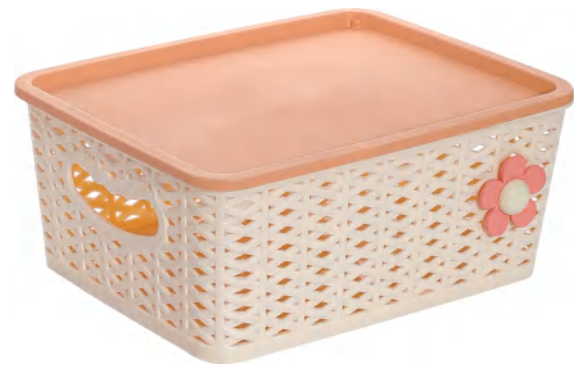 Versatile Storage Basket Plastic Weave Basket with Handle