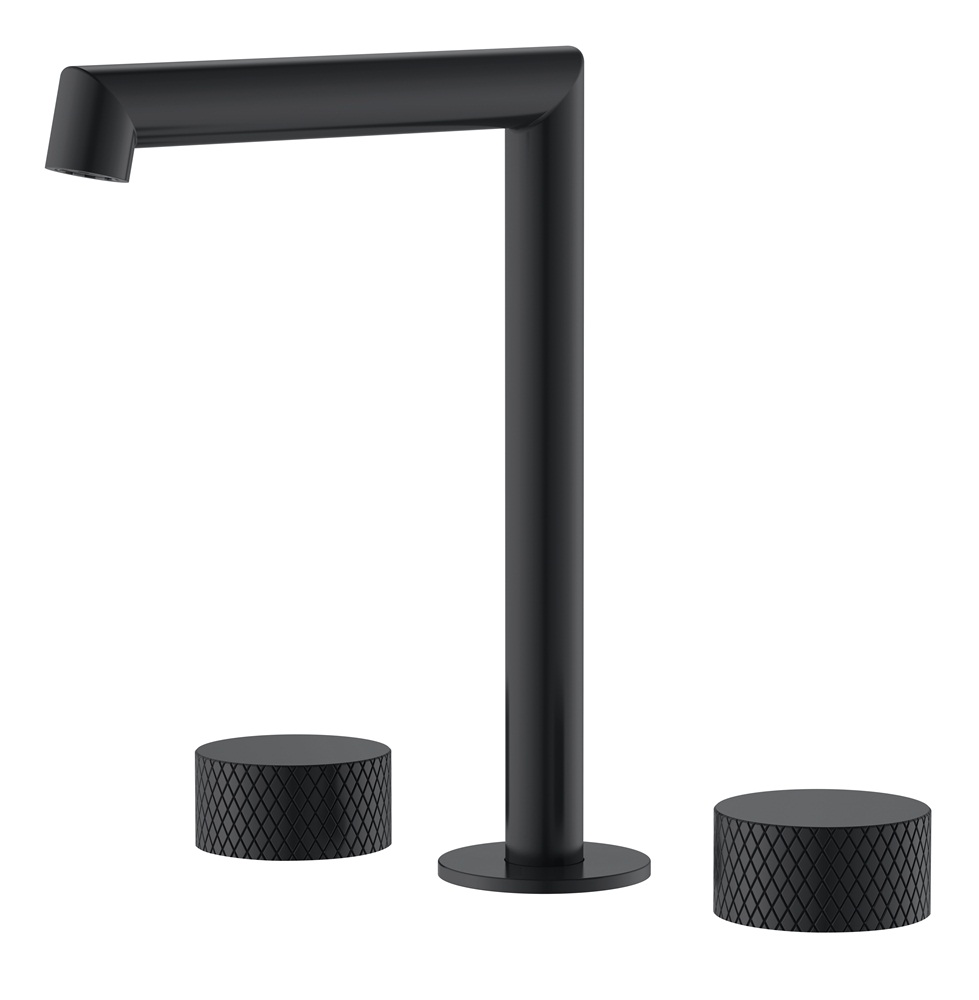 Matt Black Widespread 3 agujero Faucet