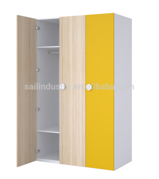 three doors storage clothes cabinet in bed room