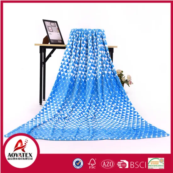 Super soft thick polyester fleece printed flannel fleece blanket