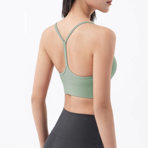 Tops de sujetador de yoga con tirantes finos para mujer