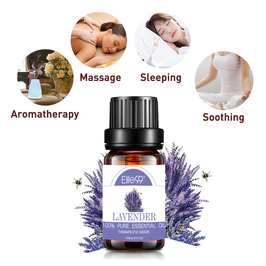 Elite99 10ml 10pcs Pure Essential Oil Set Diffuser Humidifier Massage Lavender Tea Tree Frankincense Aromatic Essential Oils