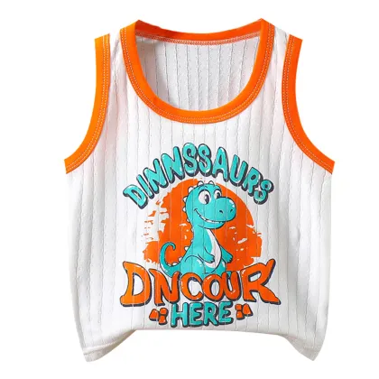 Cotton Cartoon Sleeveless Tank Tops for Kids