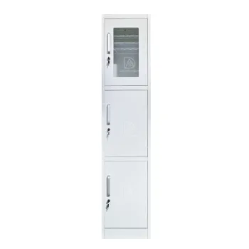Custom Cheap Steel Lockers and Wardrobes: Detachable Single Row 3 Tier Storage Solutions for Kitchen, Outdoor, Gym, and College