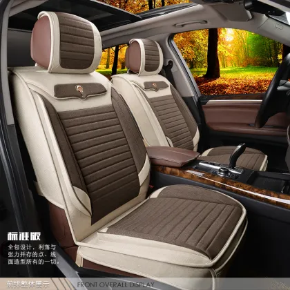 Universal Flax Car Seat Cover: Comfortable, Breathable Protector Mat