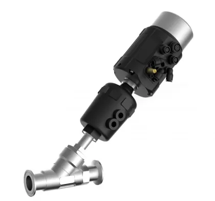 Angle seat control valve with smart valve positioner