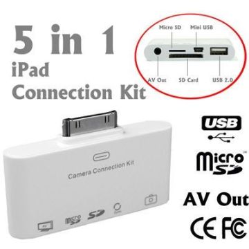 Portable 5 In 1 Apple Ipad Connection Kit With Av Cable With Mini Usb Port