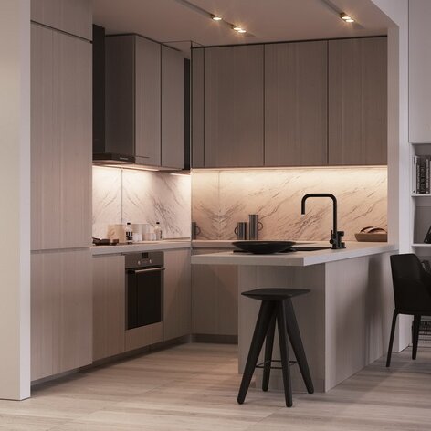 Armário de cozinha de estilo minimalista moderno