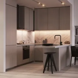 Modern minimalist style kitchen base cabinet