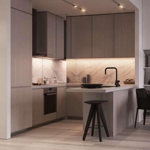 Armário de cozinha de estilo minimalista moderno