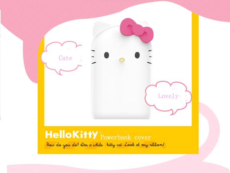 Cute Hello-kitty Portable Powerbank Case For smart phone