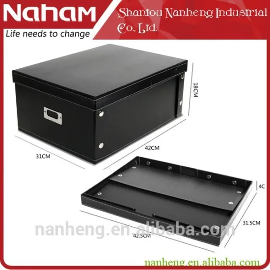 PVC Leather rectangular metal Livingroom Folding Storage Box