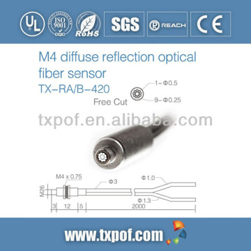 M4 head diffuse coaxial fiber for sensors