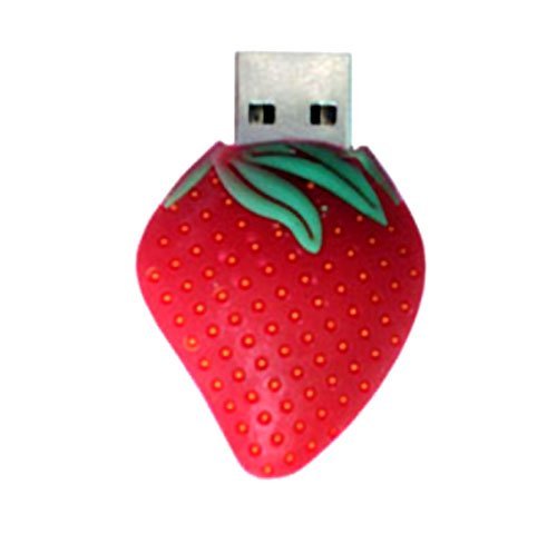 Mini säkra hållbara Strawberry form Cartoon Usb 2.0 enhet i Pvc med 1g, 4g, 8g, 16g