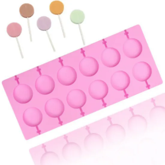 12 Hole Round Shape Silicone Lollipop and Candy Mold