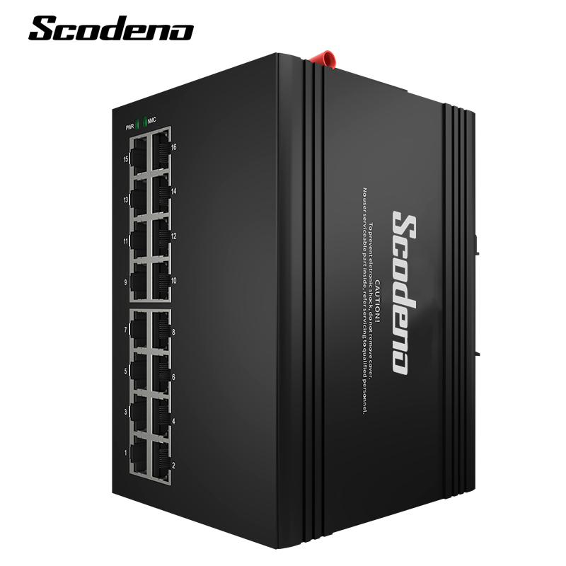 Scodeno OEM gestito POE 16port Switch Ethernet industriali