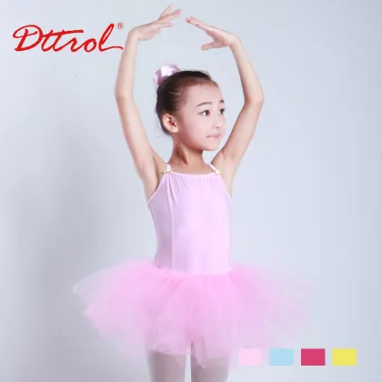 New Style children camisole girls gymnastics leotards with ballet tutu dress skirt D031009