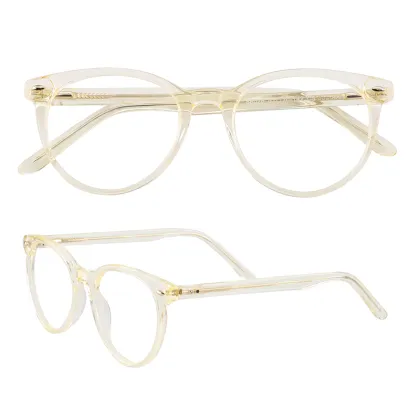 Luxury Brand Pink Sexy Top Light Yellow Acetate Glasses Frames