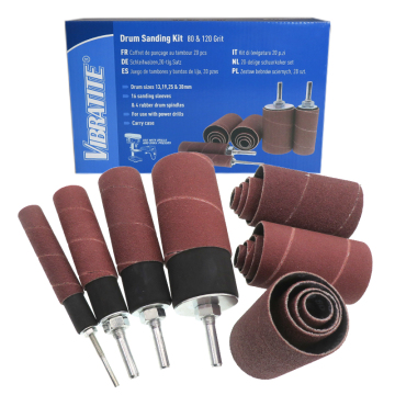 20PCS Red 80/120 Grit Sanding Drum Sleeves Kit for Drill Press Sander Polishing Wood Metal