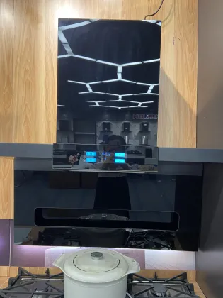 High end household kitchen chimney large suction range hood gas stove package automatic cleaning 7-shaped range hood