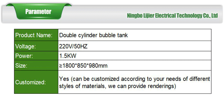 Double Cylinder Bubble Tank for Kitchen Ingredient Purification