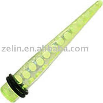 green UV holographic bubble ear taper body jewelry