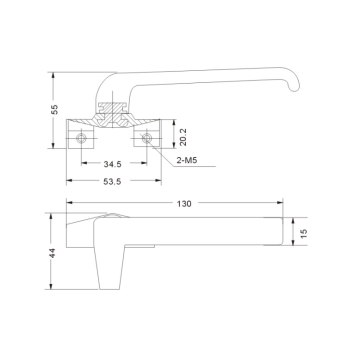 Aluminium Casement  Handle 50mm