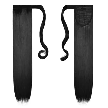 long clip in ponytail ombre blonde hair extensions wrap around ponytail synthetic fiber pony tail hairpiece for women