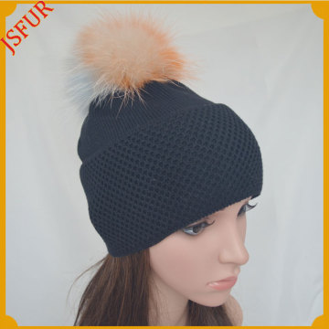 Jsfur Wholesale 2016 Winter Hat Real Raccoon Fur Ball Fashion Hat