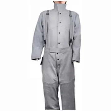 Gray Leather Gallus Welding Pant for sale