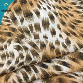 Fashion Leopard Print Polyester Satin Fabric