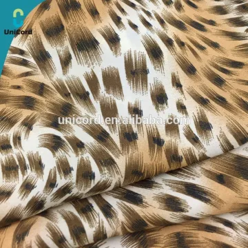 Fashion Leopard Print Polyester Satin Fabric