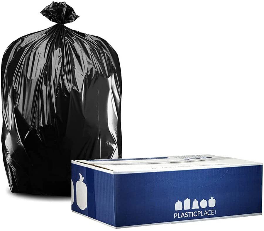 13 Gallon Trash Plastic Bag Black Bin Liner On Roll