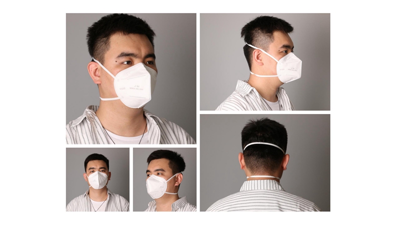 Head-mounted KN95 mask