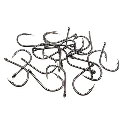 High Carbon Steel Fishing Hooks Black 1000pcs/Bag with Ring - Quality Fishhooks