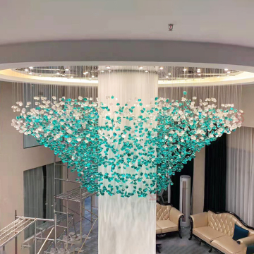 Customized Crystal/Glass LED Ceiling Light Chandelier for Hotel, Restaurant & Home - Remote Control