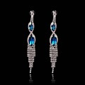 Gotas de agua Crystal Long cuelga aretes de boda