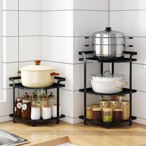 Kitchen Countertop Under Sink Pot Pan Storage Rack