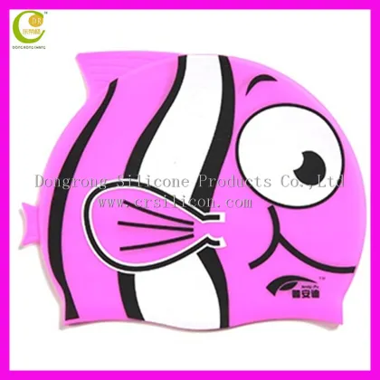 sublimation printing cartoon swimming caps for children waterproof swimming cap