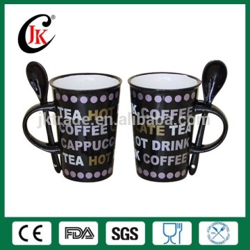Artwork customised ceramic coffee mug cup with spoon
