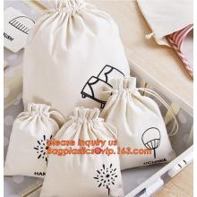 100% Cotton Drawstring Gift Bags Can Print Logo Coffee Bread Food Bag/Pocket