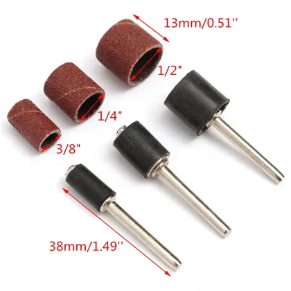 Nail Drill Bits and Sanding Bands for Pedicure Dremel Drill Rotary Tools (1/2, 3/8, 1/4 Inch)